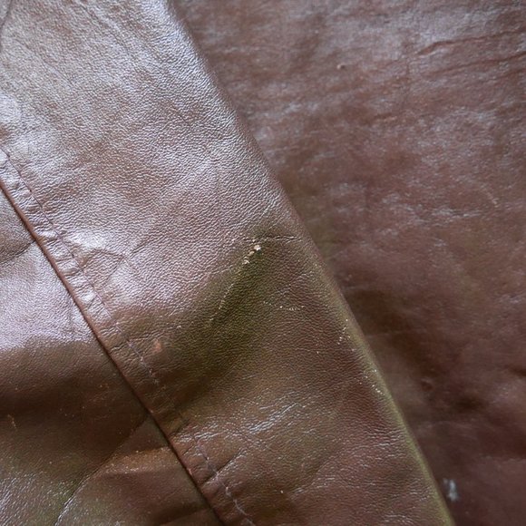 Vintage Brown Leather Bomber Jacket - Picture 10 of 10